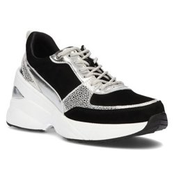 Leather Sneakers Filippo DP2056/21 BK SI black