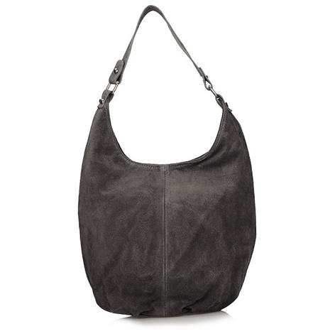 Handbag Toscanio Hobo Suede A284 dark gray