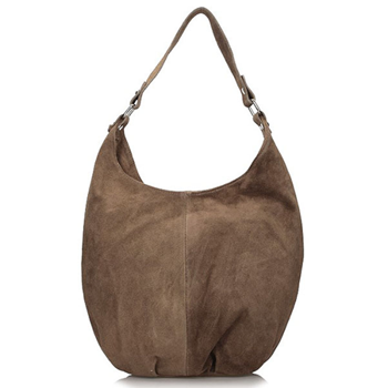 Handbag Toscanio Hobo Suede A284 dark beige