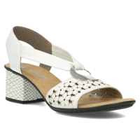 Leather sandals Rieker 64677-80 white