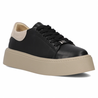 Leather sneakers Filippo DP6119/24 BK BE black beige