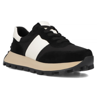 Leather sneakers Filippo DP6498/24 BK WH black