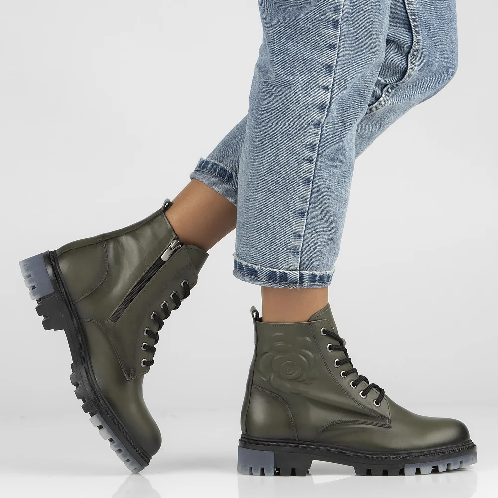 Calvin klein diahne sales leather combat boot