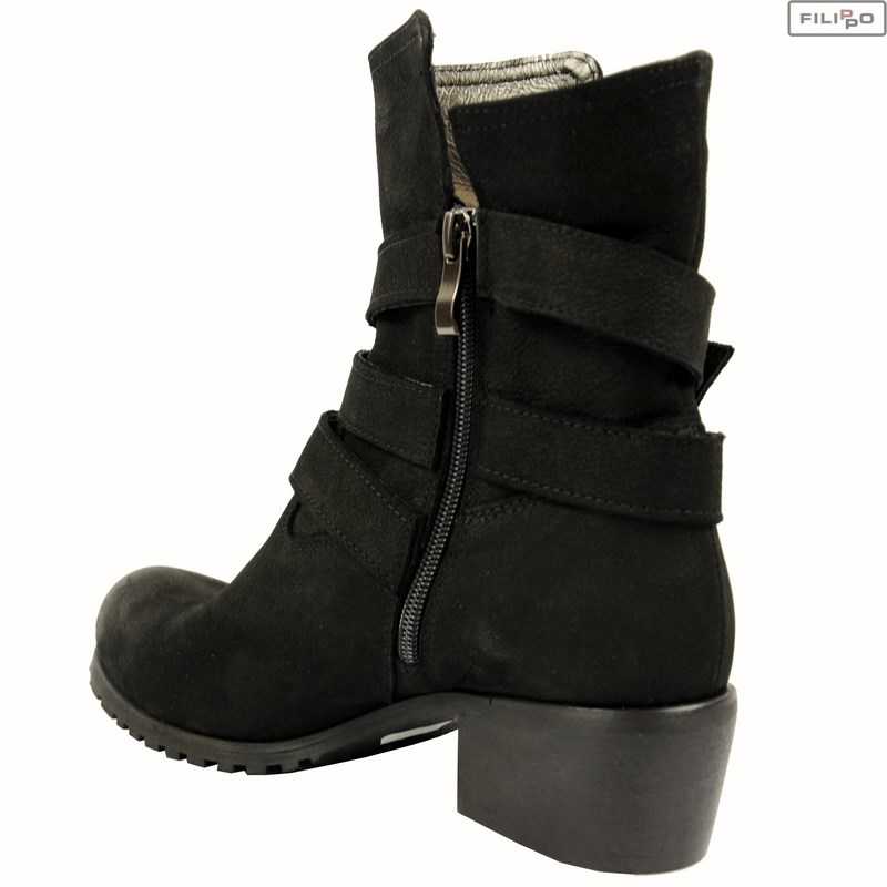 Boots CLAUDIO ROSETTI 500 black nubuck 8021805 - Filippo.pl