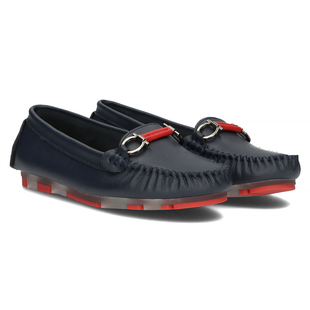 Leather loafers Filippo DP3613/23 NV RD navy