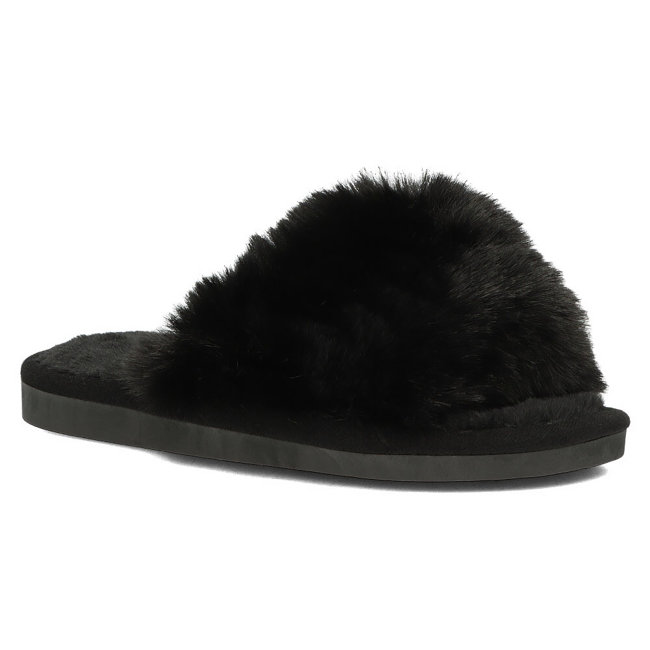 Fur slippers Black CF-89