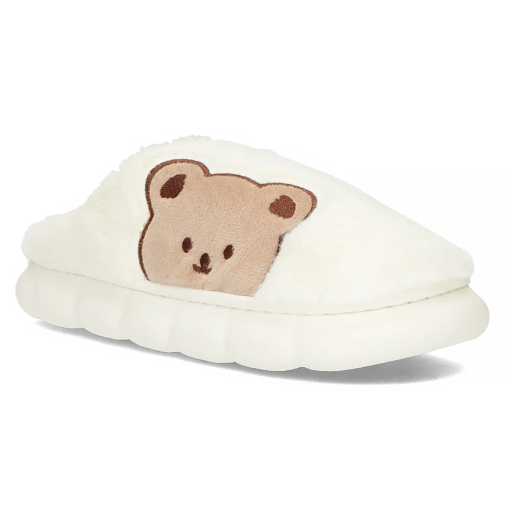 Fur slippers white WS9028-9