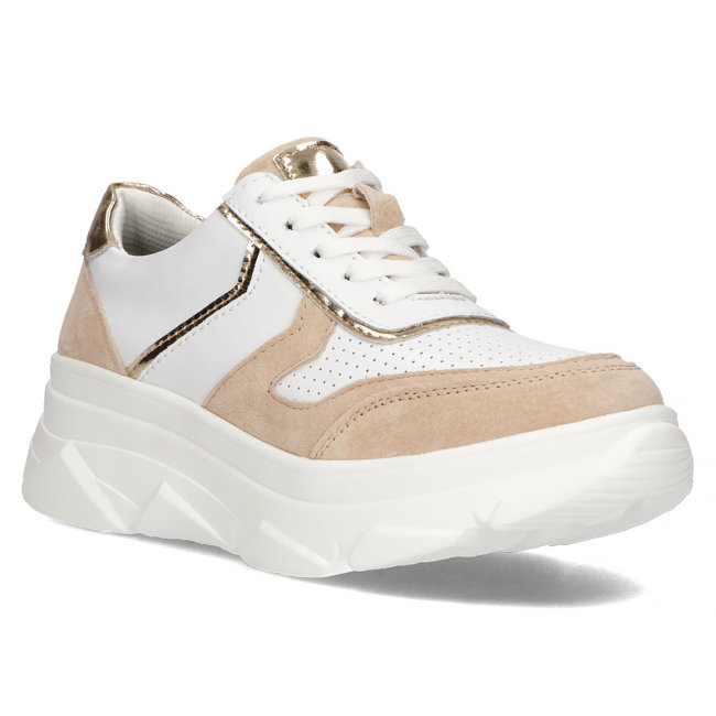 Leather Sneakers Filippo DP4579/23 WH BE white beige