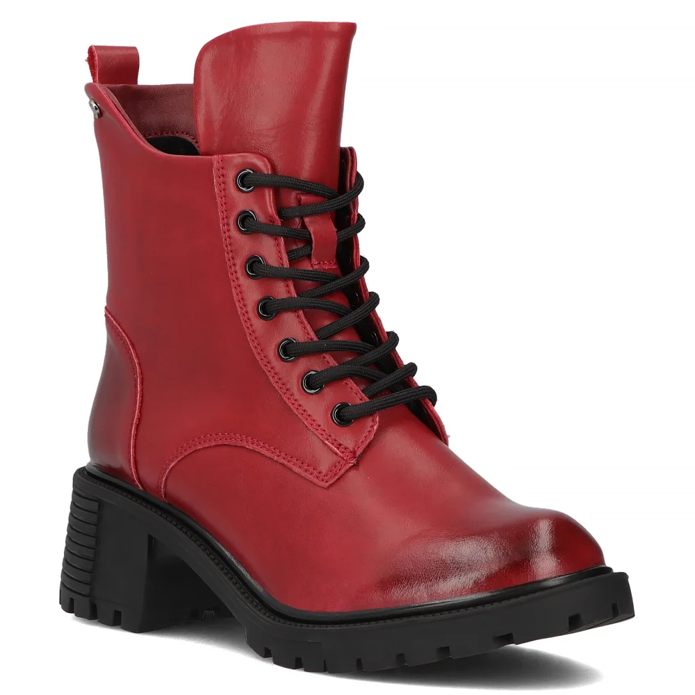 Leather ankle boots DBT6501/24 RD red