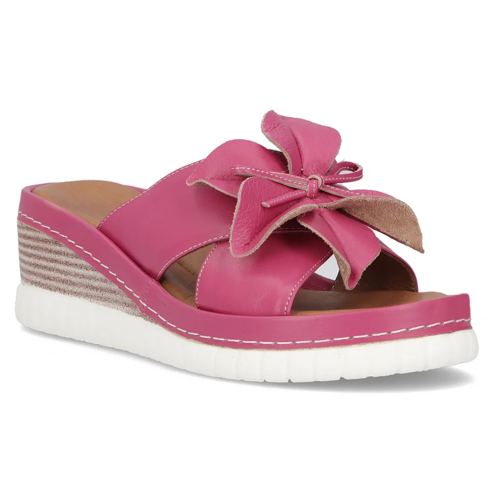 Leather flip-flops Artiker 52C0506 pink