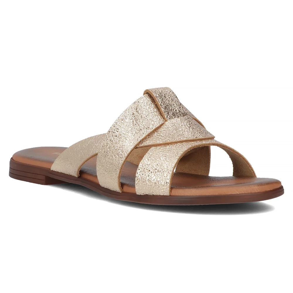 Leather flip-flops Filippo 40387 gold