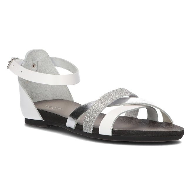 Leather sandals Filippo 40225 white-silver