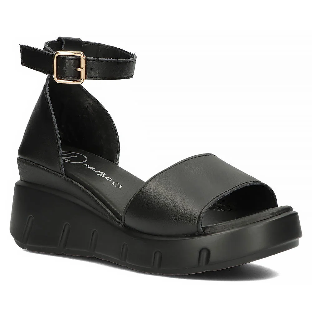Leather sandals Filippo DS4455/24 BK black