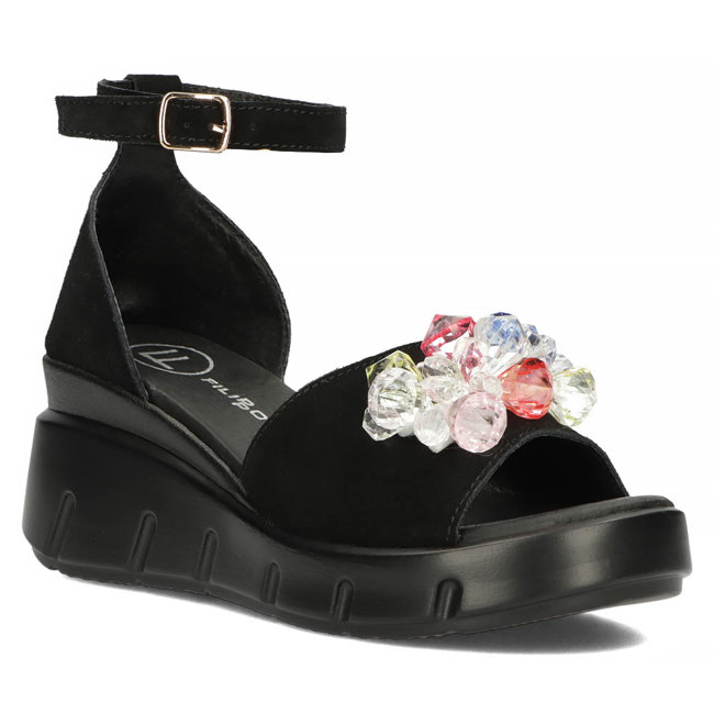 Leather sandals Filippo DS4456/23 BK black