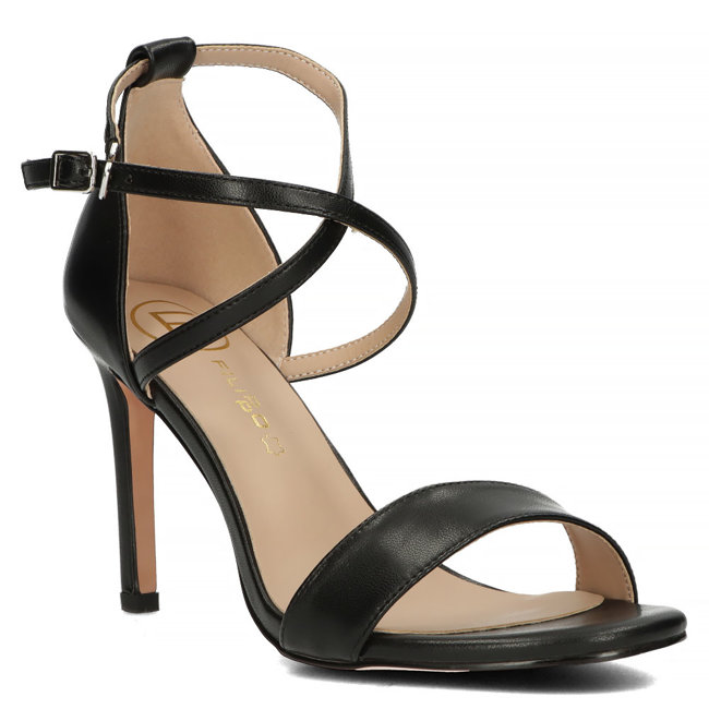 Leather sandals Filippo DS4649/23 BK black