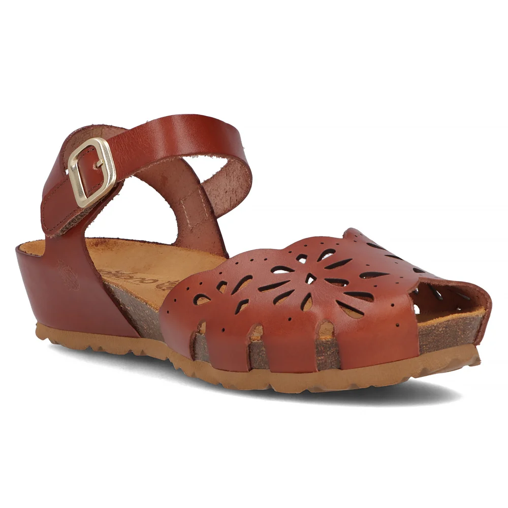 Leather sandals Yokono MONACO-047 VAQ NUEZ  brown