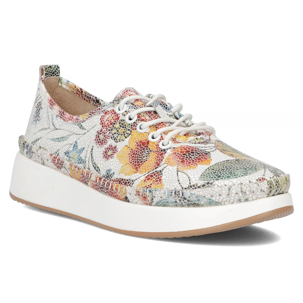 Leather shoes Filippo DP6102/24 WH FL white flowers