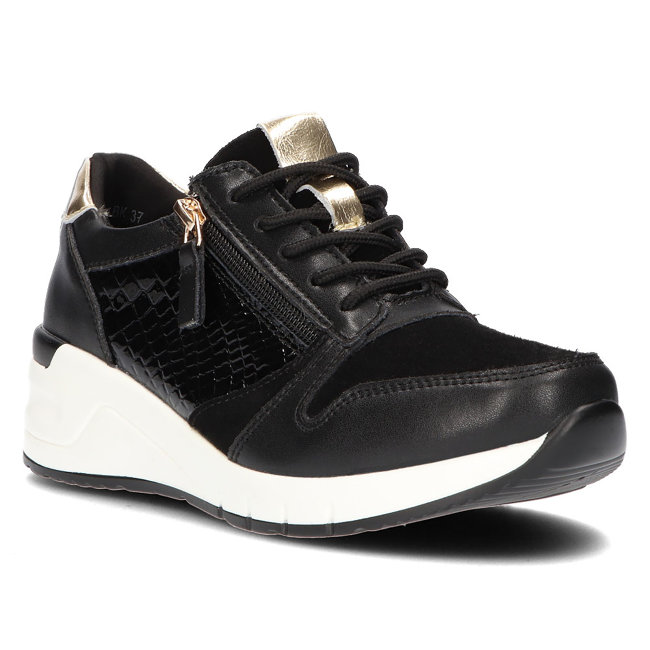 Leather sneakers Filippo DP2052/21 BK black