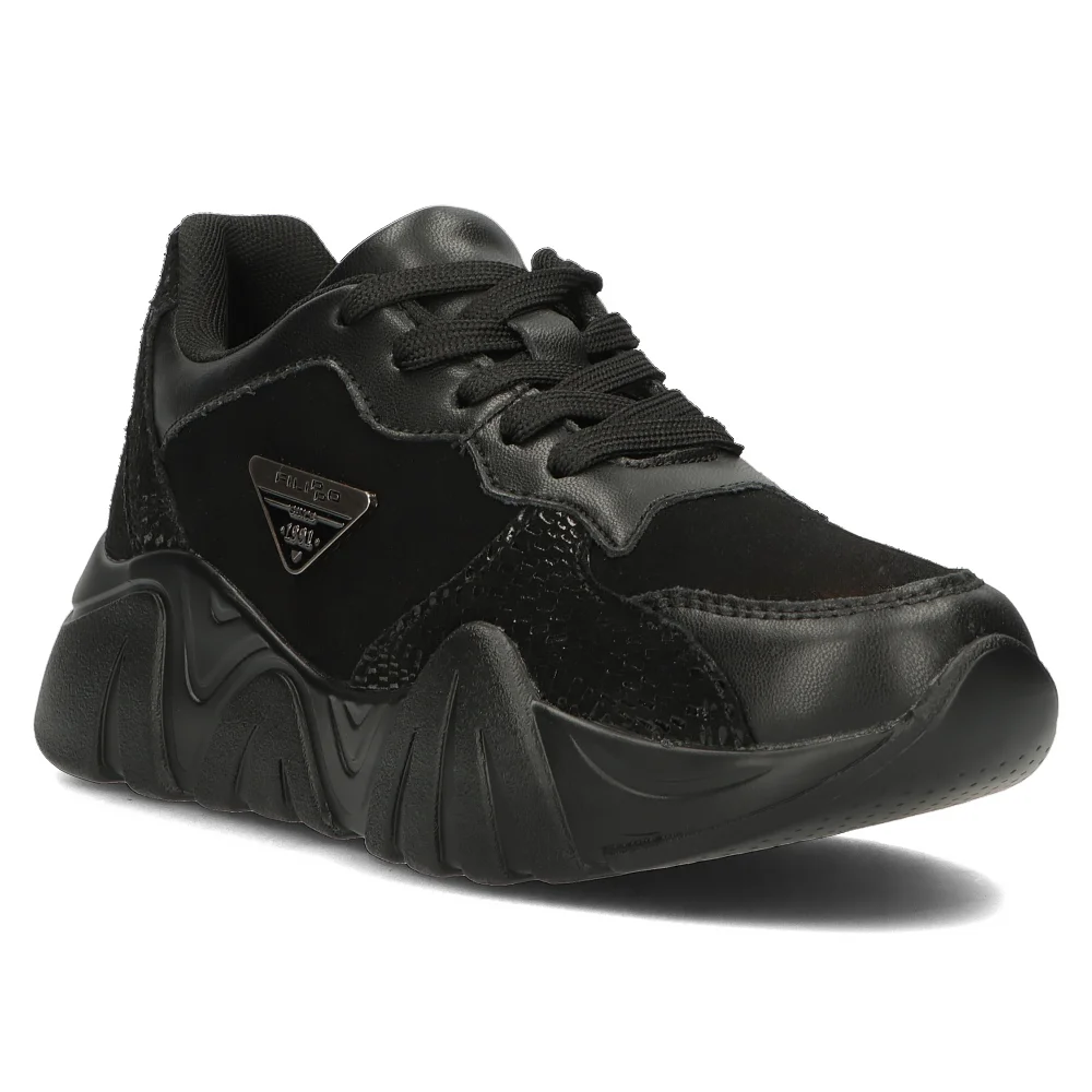 Leather sneakers Filippo DP4714/23 BK black