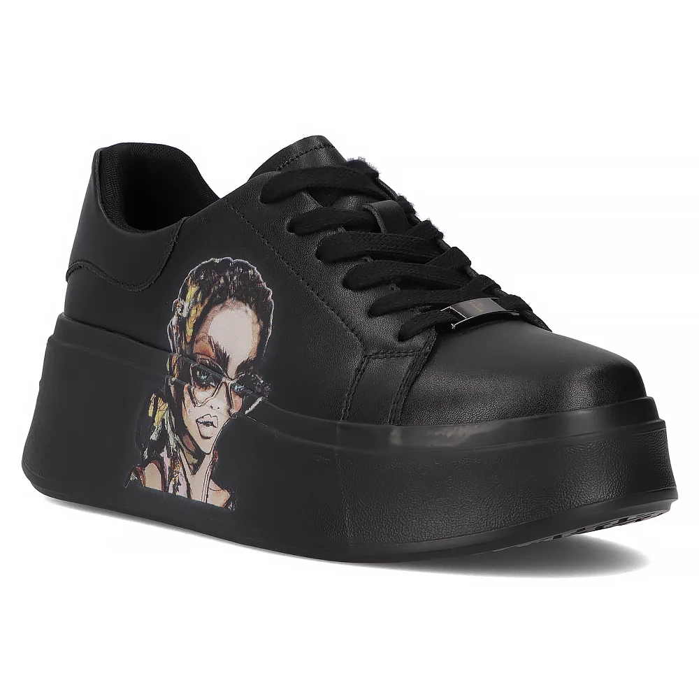 Leather sneakers Filippo DP6207/24 BK black