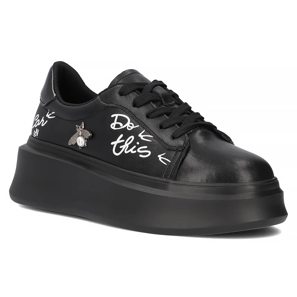 Leather sneakers Filippo DP6300/24 BK black