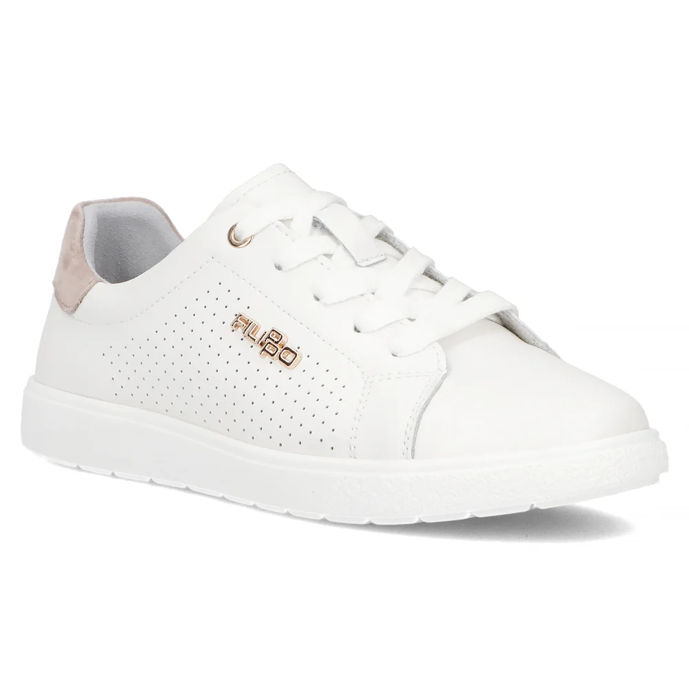 Leather sneakers Filippo DP6738/25 WH BE white-beige