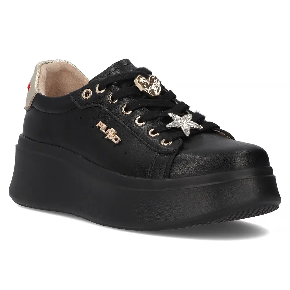 Leather sneakers Filippo DP6790/25 BK black