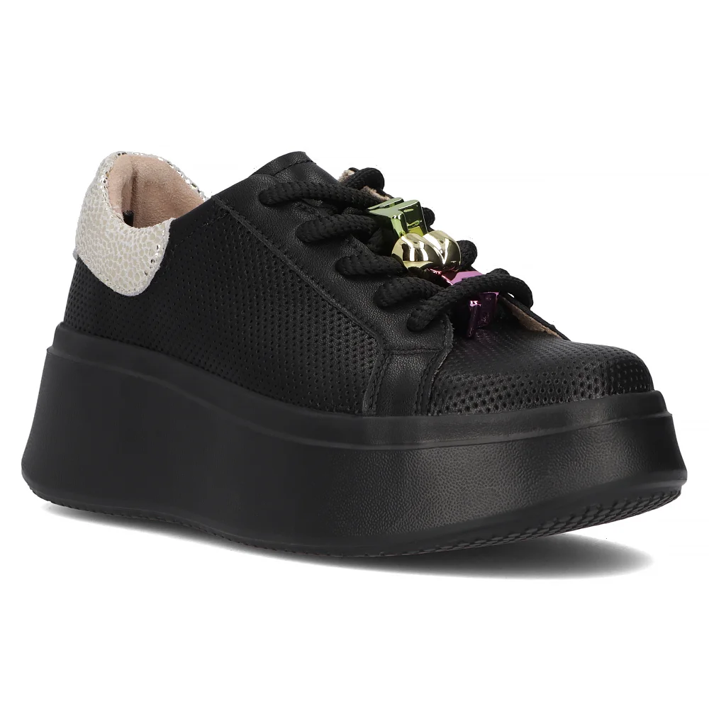 Leather sneakers Filippo DP6793/25 BK black 