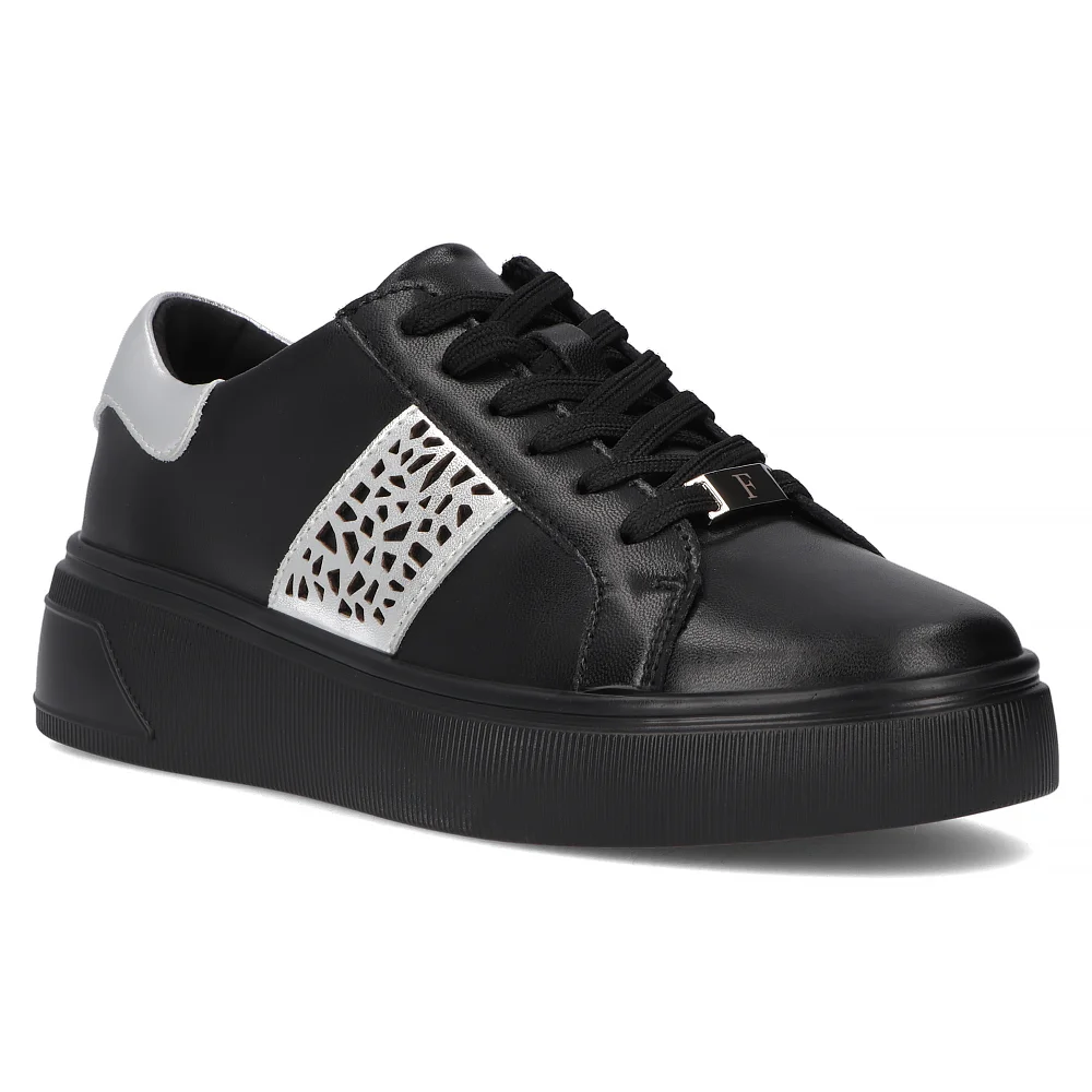 Leather sneakers Filippo DP6824/25 BK black