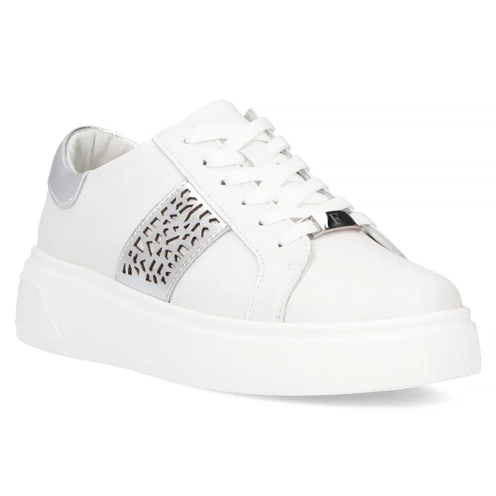 Leather sneakers Filippo DP6824/25 WH white 