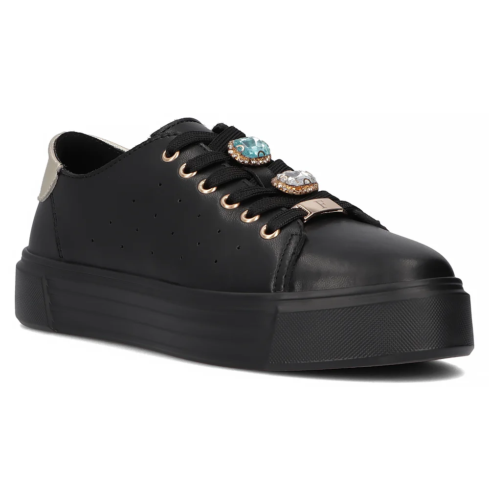 Leather sneakers Filippo DP6854/25 BK black