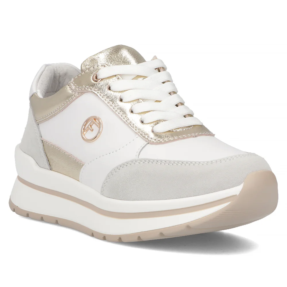 Leather sneakers Filippo DP6858/25 WH GO white gold