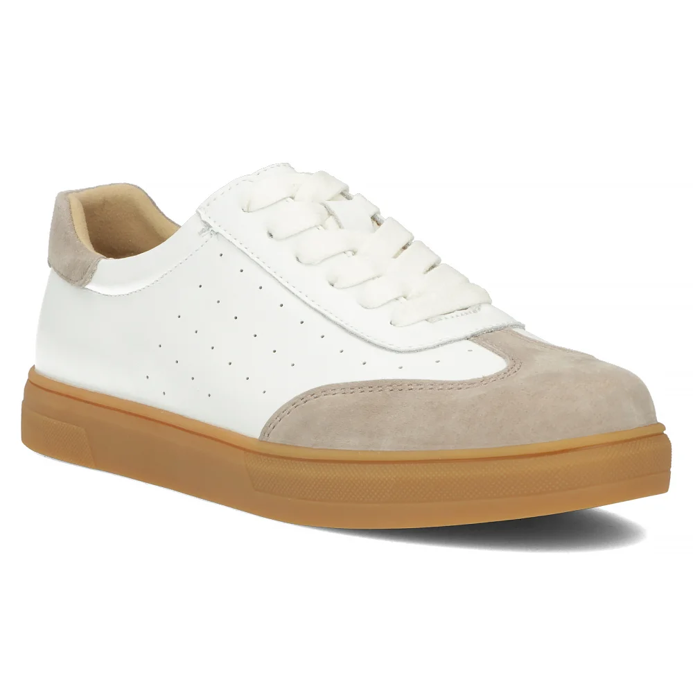 Leather sneakersy  Filippo DP6128/25 WH BE white