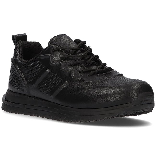 Leather sports sneakers Filippo DP2017/21 BK black