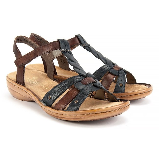 Sandals Rieker 60838-12 brown combination