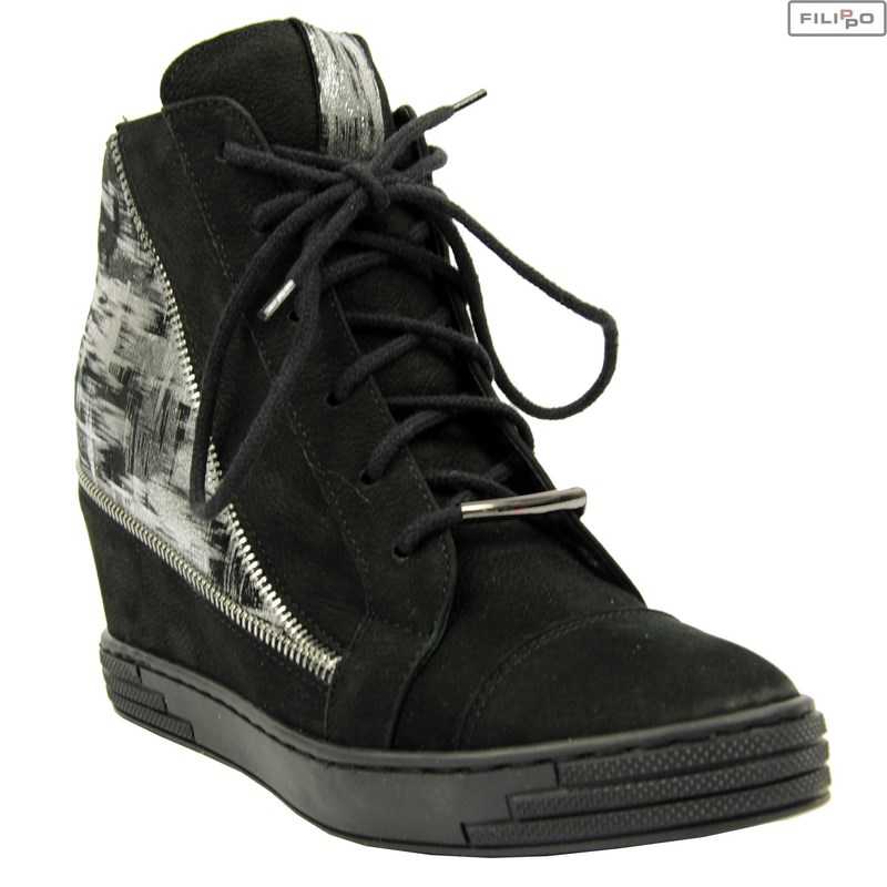 Sneakers CLAUDIO ROSETTI 857 black nubuck/silver 8022697