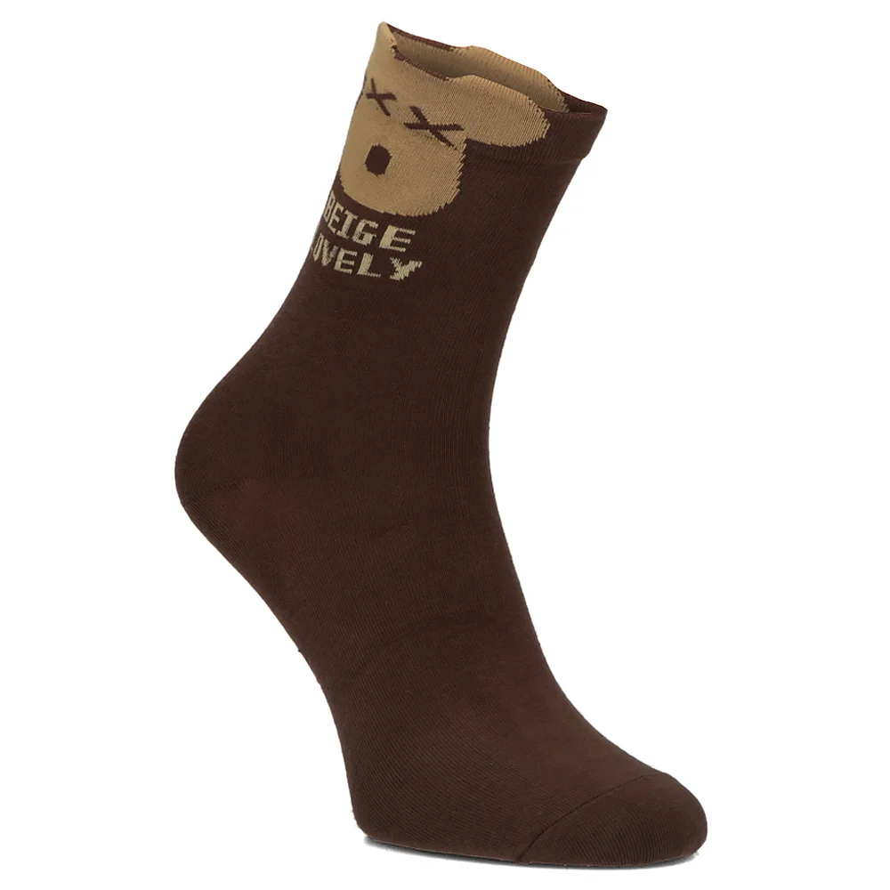 Women's Socks Cosas LM208 brown dog beige