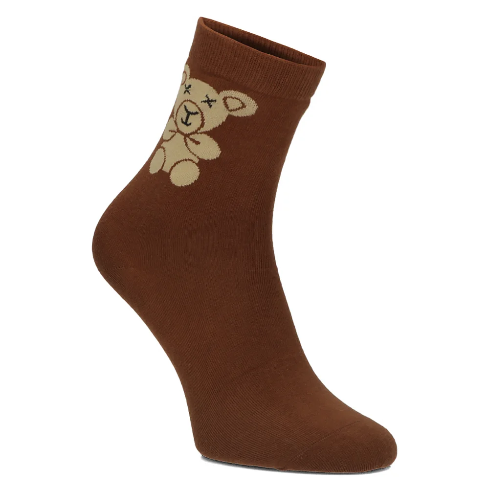 Women's Socks Cosas brown LM207 brown bear