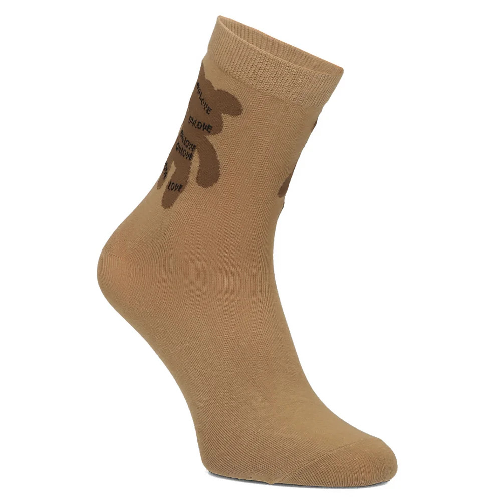 Women's Socks Cosas dark beige LM207 teddy love