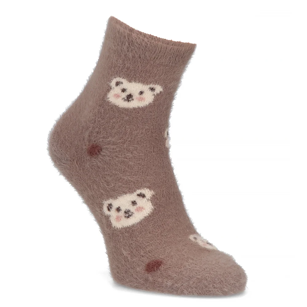 Women's Socks bear heads+dots