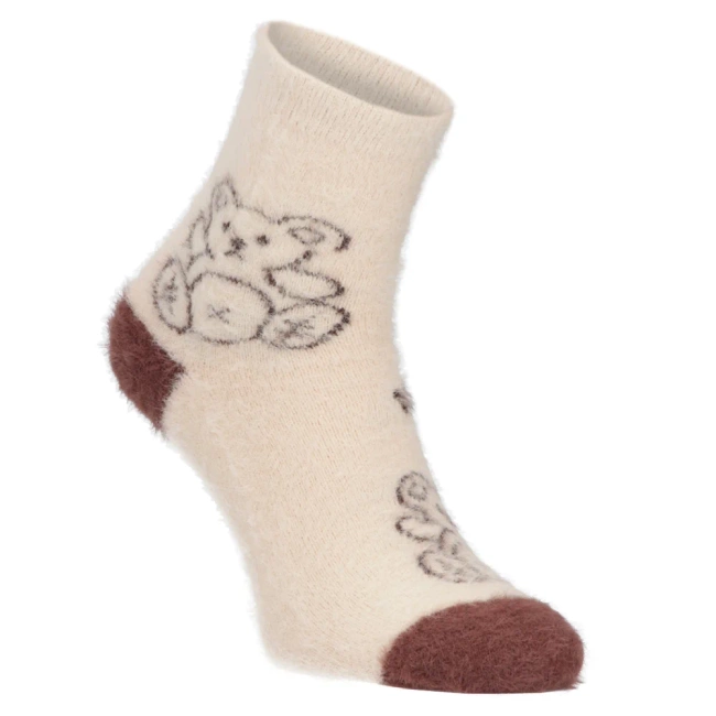 Women's Socks beige bear mons