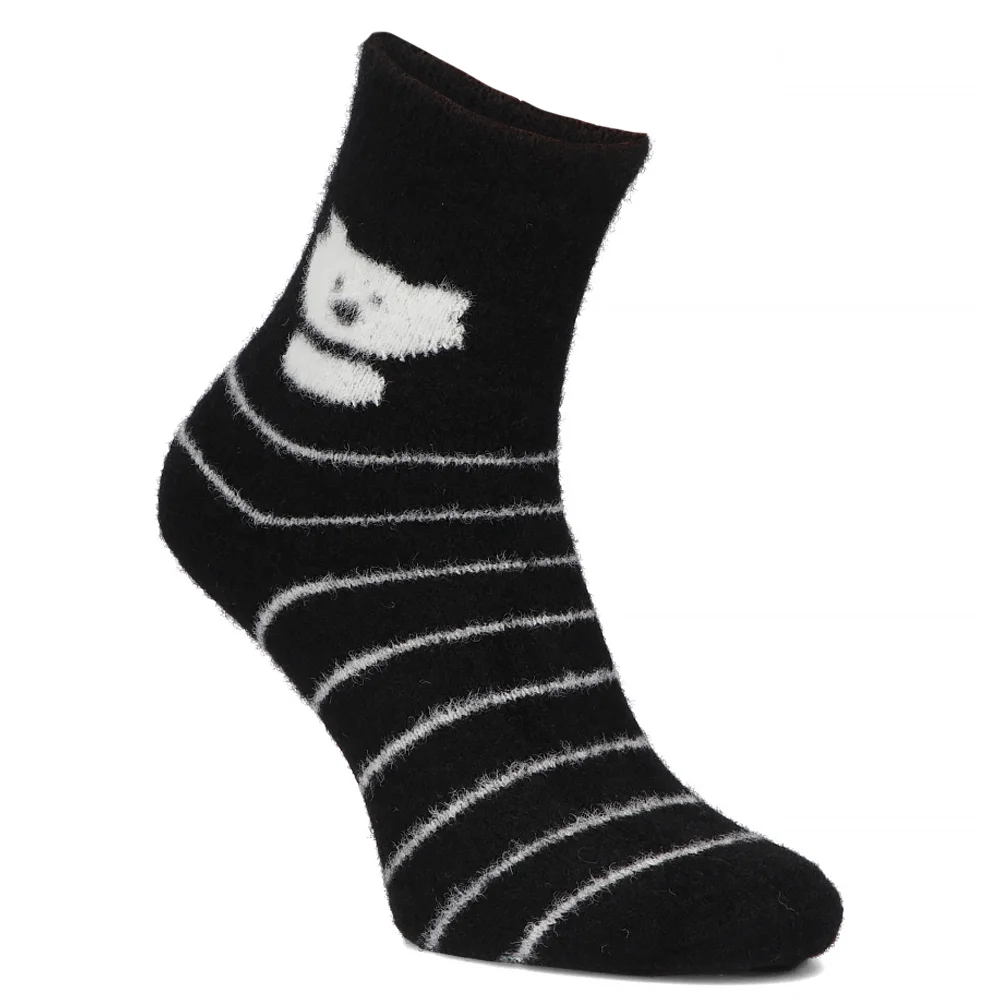 Women's Socks white bear+stripes 