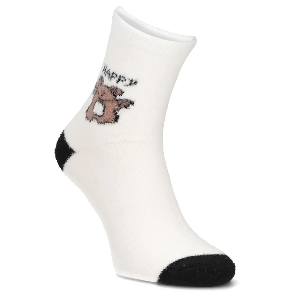 Women's long happy teddy bear socks