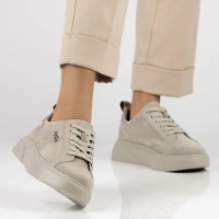 Leather sneakers Filippo DP4580/23 BE grey