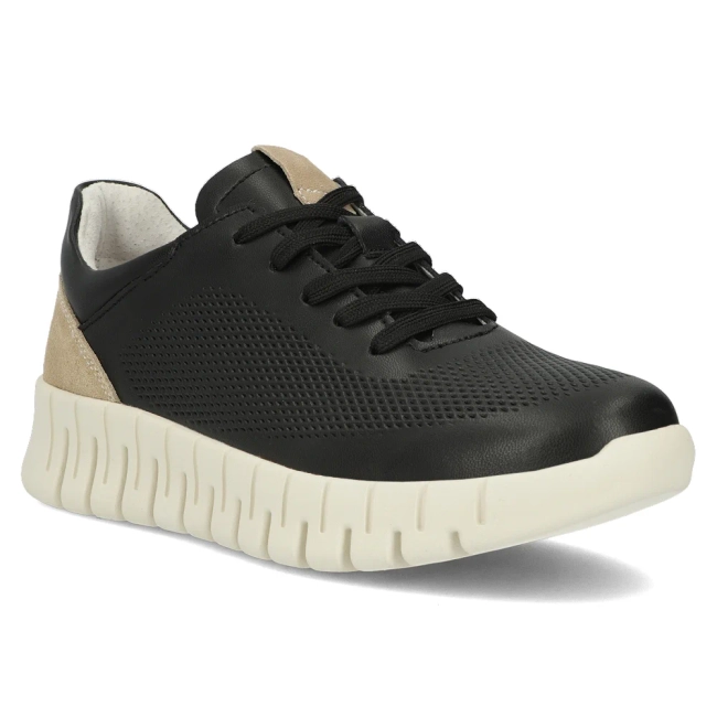 Leather sneakers Filippo DP6035/24 BK black