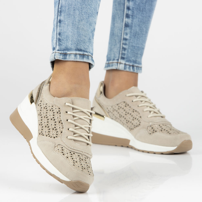 Leather sneakers Filippo DP4669/23 BE beige