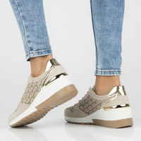 Leather sneakers Filippo DP4669/23 BE beige