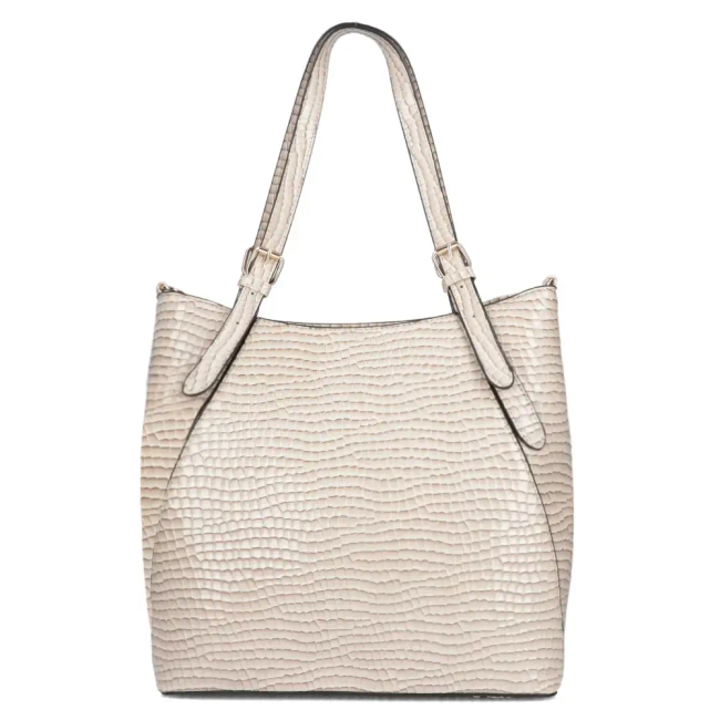 Beżowa torebka shopper beige croco