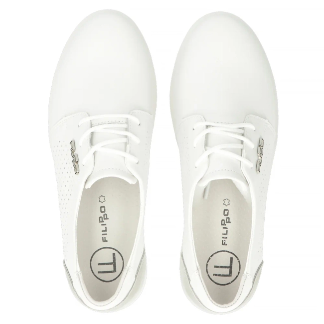 Leather shoes Filippo DP6014/24 WH white