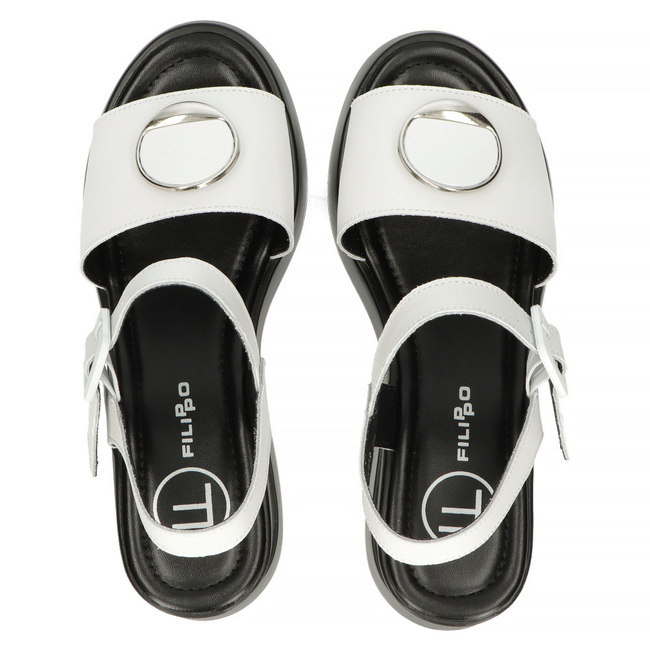 Leather sandals Filippo DS4411/23 WH white